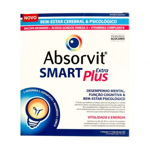 Absorvit Smart Extra Plus 30 Ampolas+30 cápsulas