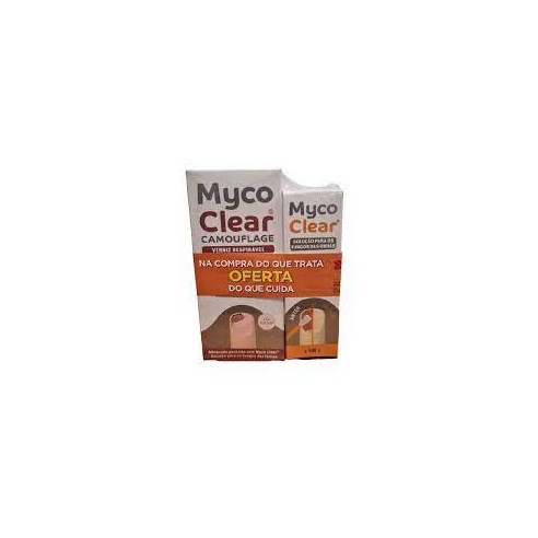 Myco Clear Solução Fúngica 3 em 1 para Unhas 4ml + Camouflage Verniz Respirável Natural 5ml