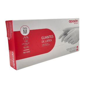 Aposan Luvas Latex Com Pó Tamanho M X50