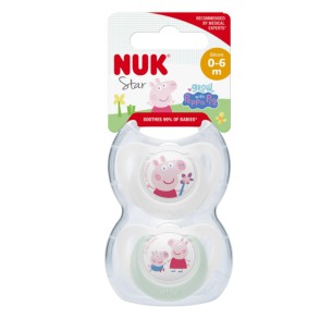 Nuk Star Peppa Pig Chupetas Silicone 0-6M
