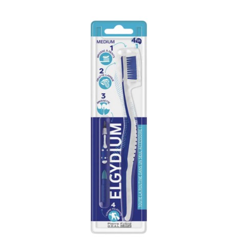 Elgydium Escova Dentes 4 em 1 Médio