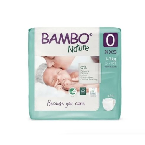 Bambo Nature Fralda Prematuro 1-3KG X 24