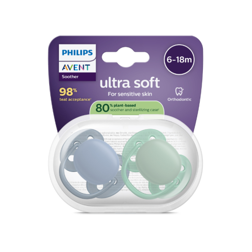 Philips Avent Ultra Soft Chupeta 6-18M Azul e...