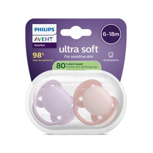 Philips Avent Ultra Soft Chupeta 6-18M Lilás e Rosa 2