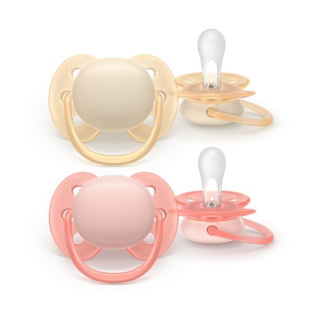 Philips Avent Ultra Soft Chupeta 0-6M Amarela e Rosa