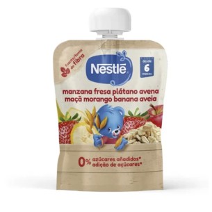 Nestlé Saqueta de Fruta Maçã Morango Aveia 90G 6M+