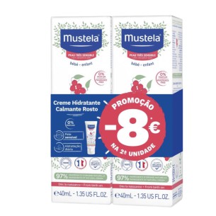 Mustela Creme Hidratante Calmante Rosto 0% Perfume 2x40ml