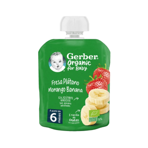 Gerber Organic Morango Banana 6M+ 90gr