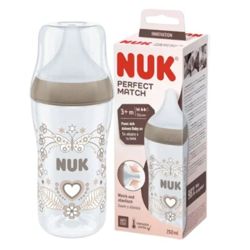 Nuk Perfect Match Biberão Silicone +3M 260ml